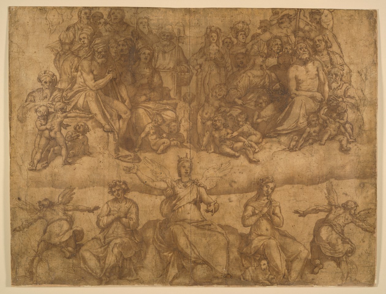 Redeemed Souls and Allegorical Figures, study for the Last Judgment fresco in the cupola of the Duomo, Florence by Federico Zuccaro