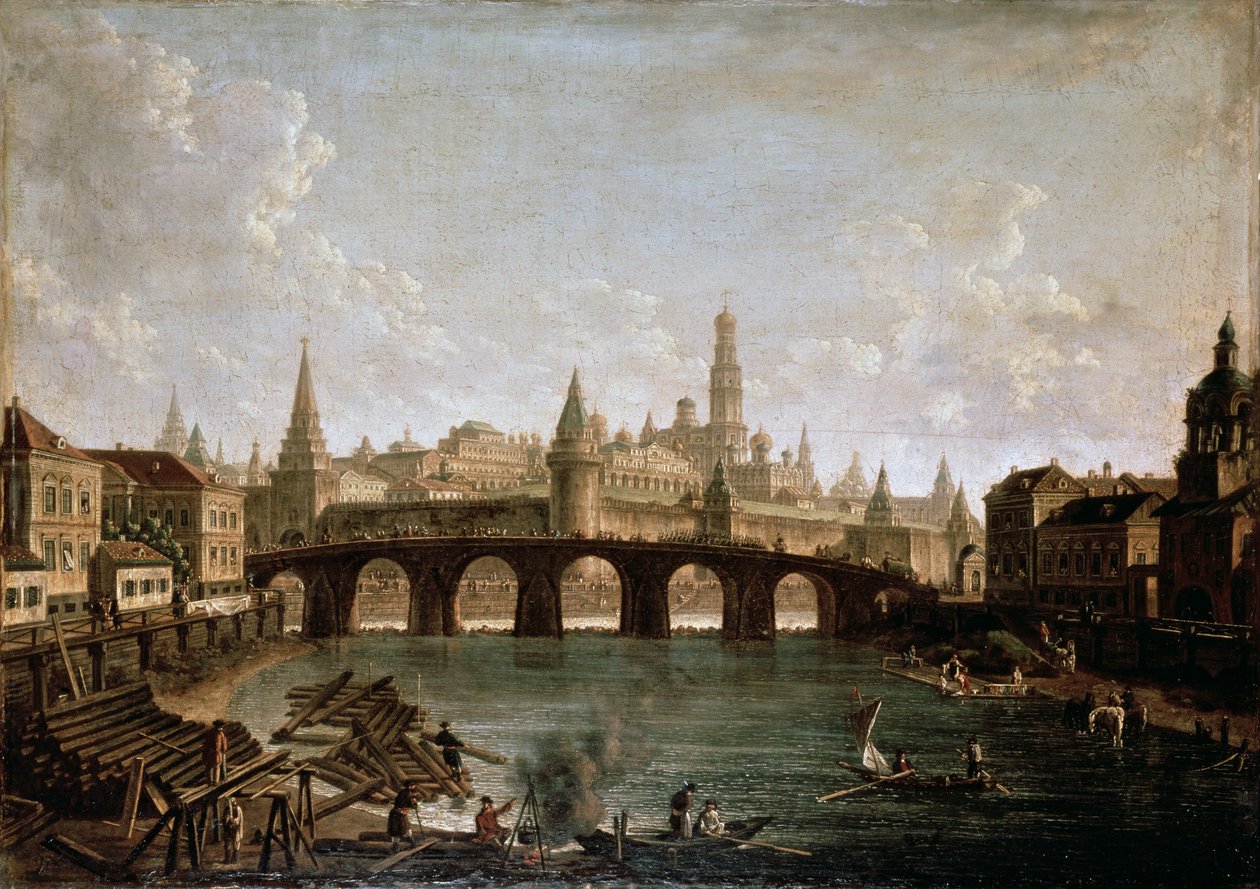 View of the Kremlin and the Kamenny Bridge in Moscow by Fedor Yakovlevich Alekseev