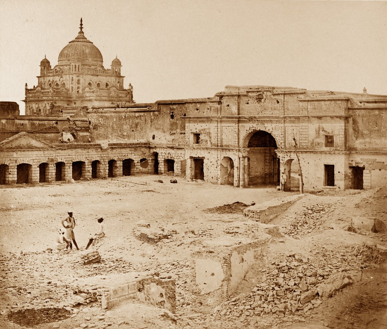 The Place in which General Neil was killed in the Chinese Bazaar, Lucknow by Felice Beato