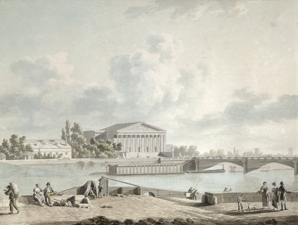The Pont de la Concorde and the Facade of the Corps Legislatif, c.1809 by Felice Marie Ferdinand Storelli