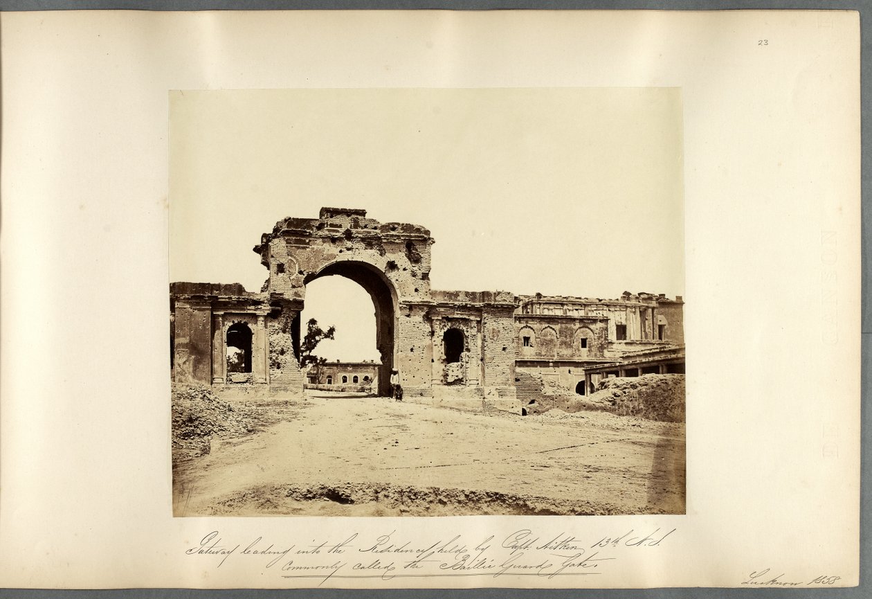 Gateway leading into the Residency, Lucknow by Felice Beato