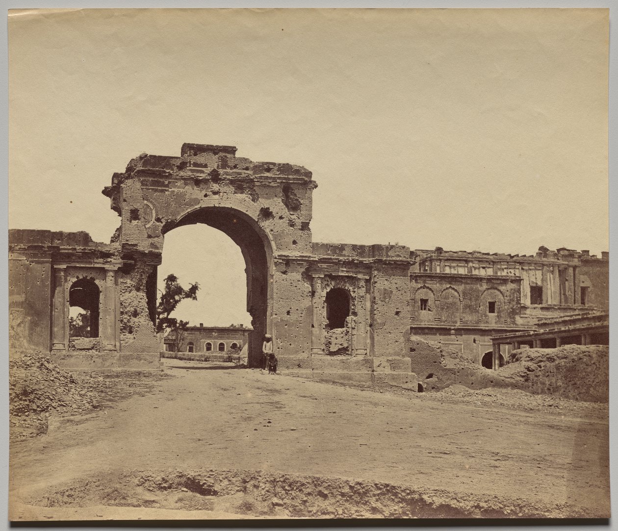 Gateway Leading into the Residency, held by Captain Aitken, 13th Bengal Native Infantry, commonly called the Bailee Guard Gate by Felice A. Beato