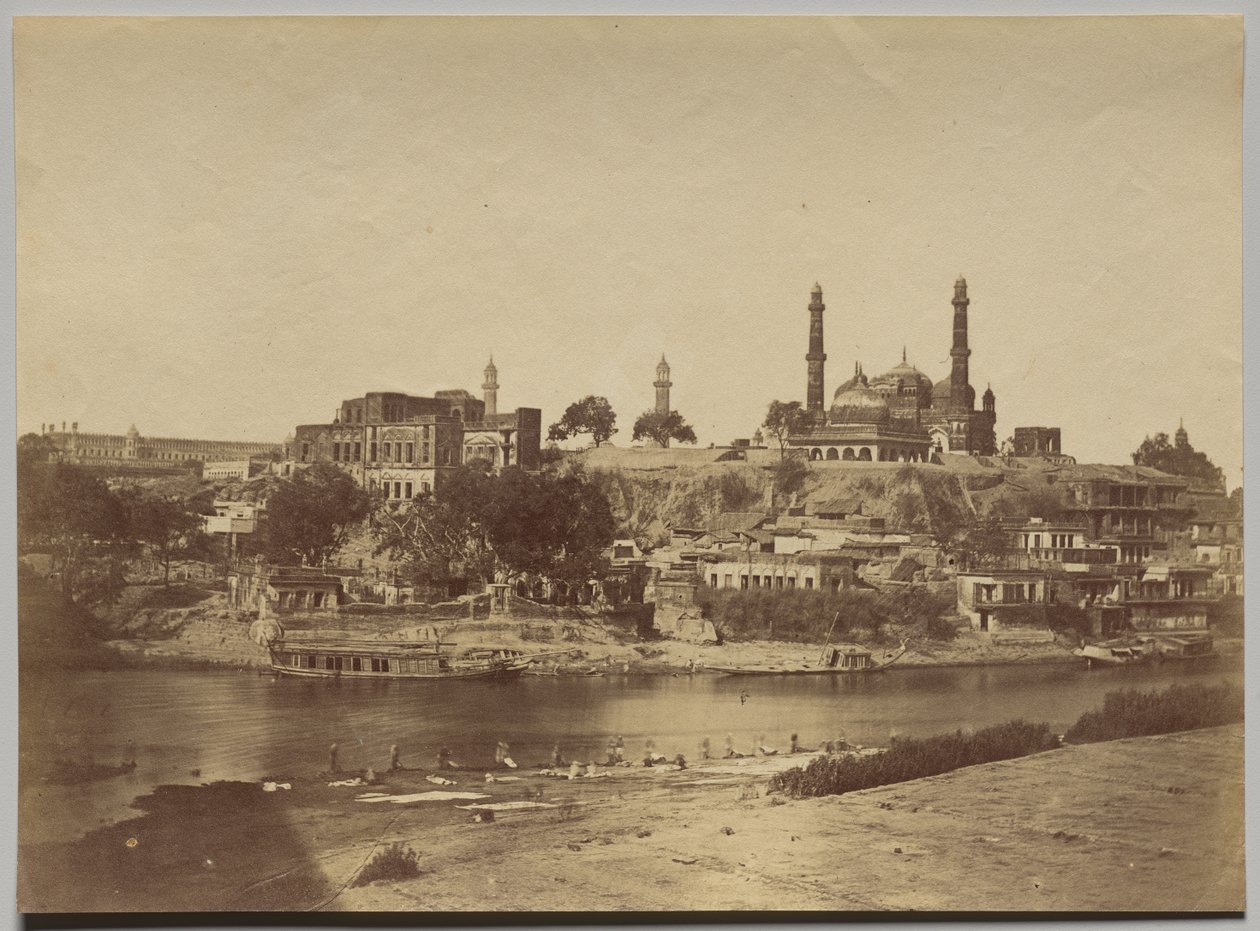 The Muchee Bhawan Fort and the Gomti River Taken from the Stone Bridge by Felice A. Beato
