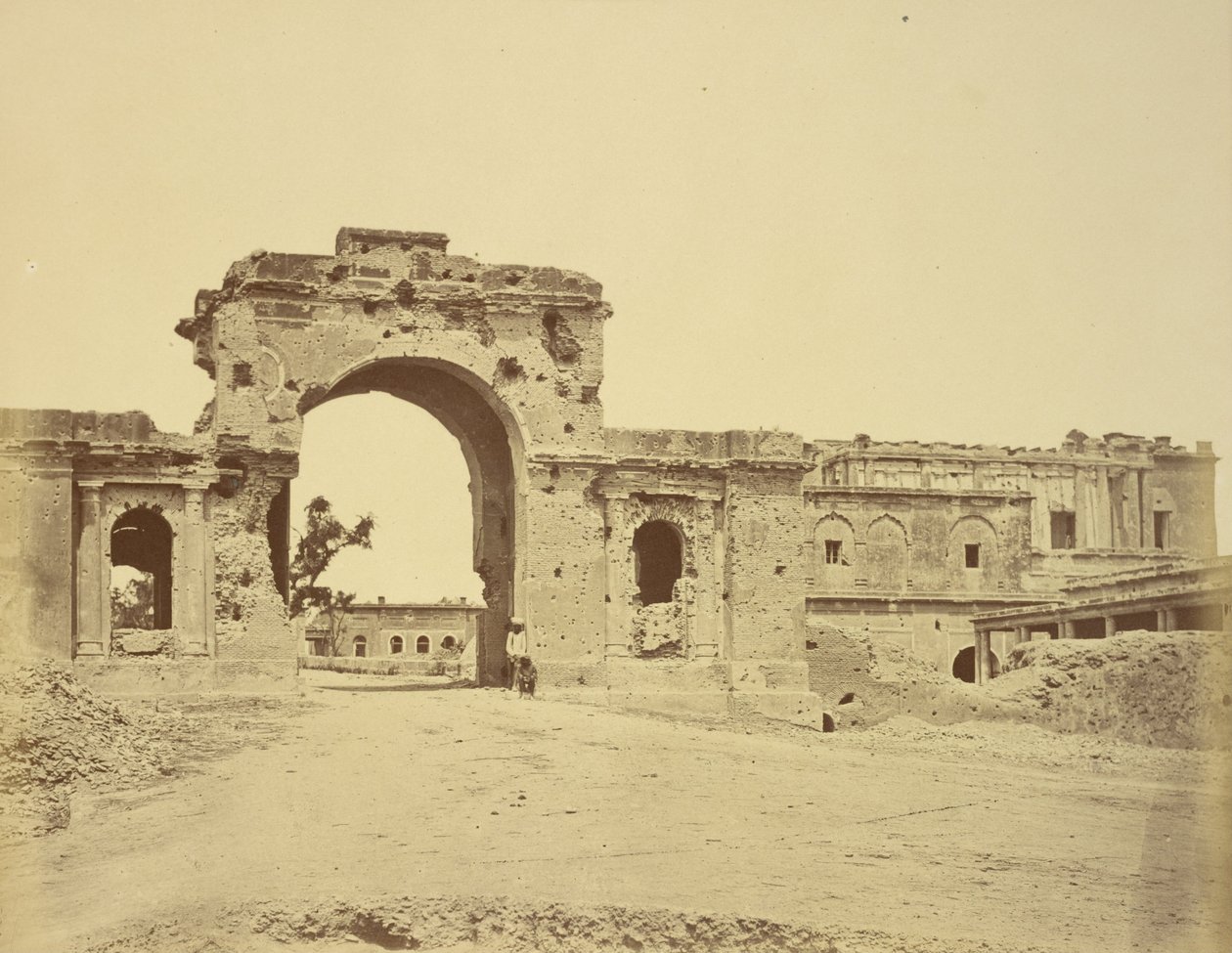 Gateway Leading into The Residency, Commonly the Bailee Guard Gate, Held by Lieutenant-Colonel R.H.M. Aitken, of the 13th Bengal Native by Felice Beato