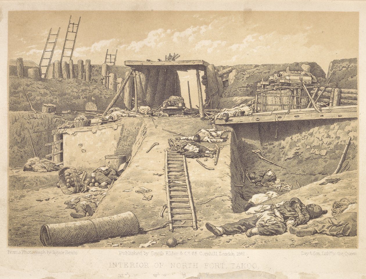 Interior of North Fort Taku, at the Angle Where the British Troops Entered by Felice Beato