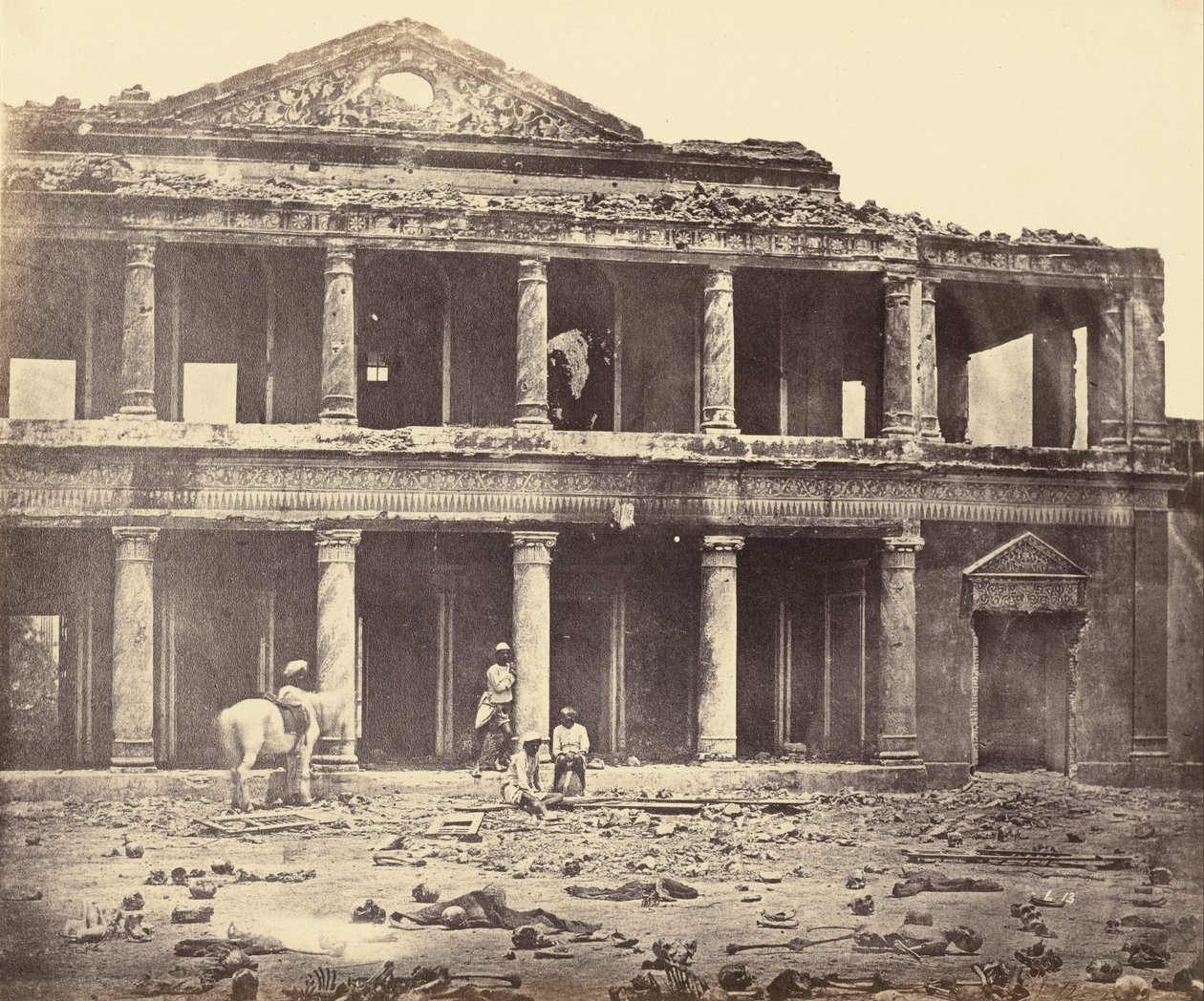 Interior of Secundra Bagh after the Massacre by Felice Beato