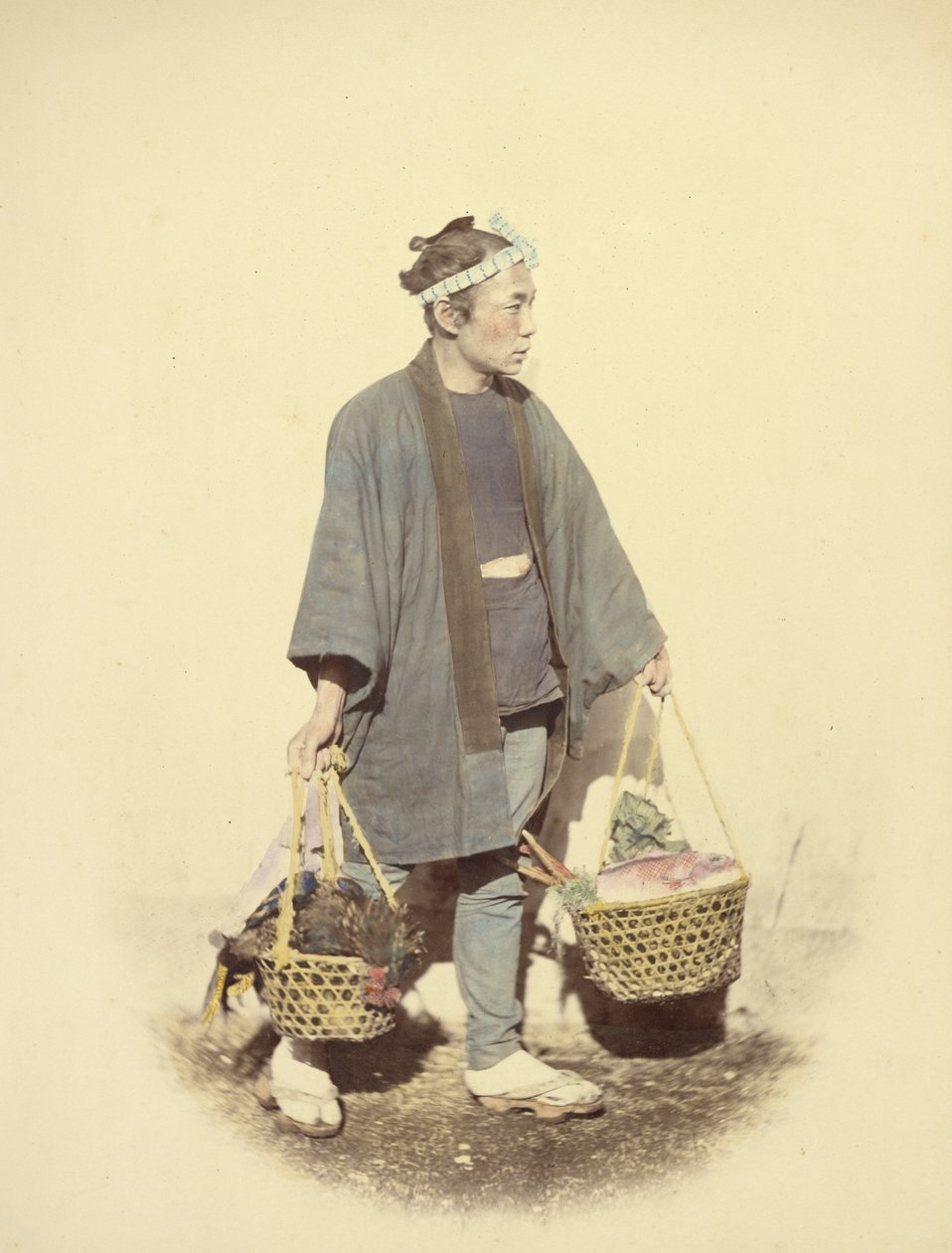 Japanese Cook, Returning from Market by Felice Beato