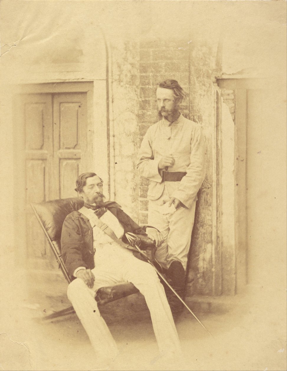 Major-General Sir Robert Napier and Lieutenant-Colonel William Wilberforce Harris Greathed, Bengal by Felice Beato
