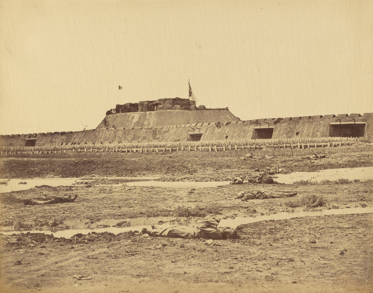 Rear of the North Fort Showing the Retreat of the Chinese Army, August 21, 1860 by Felice Beato