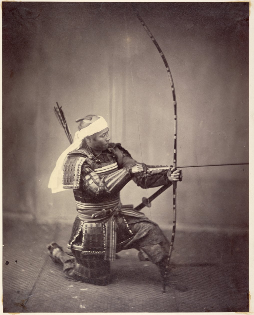 Samurai with Long Bow by Felice Beato