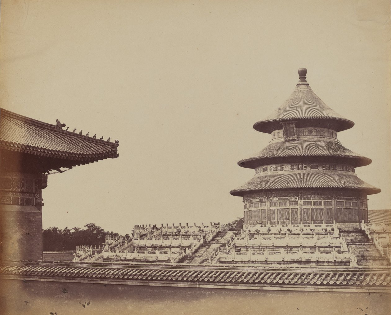 Temple of Heaven from the Place Where the Priests Are Burnt, in the Chinese City of Pekin, October 1860 by Felice Beato