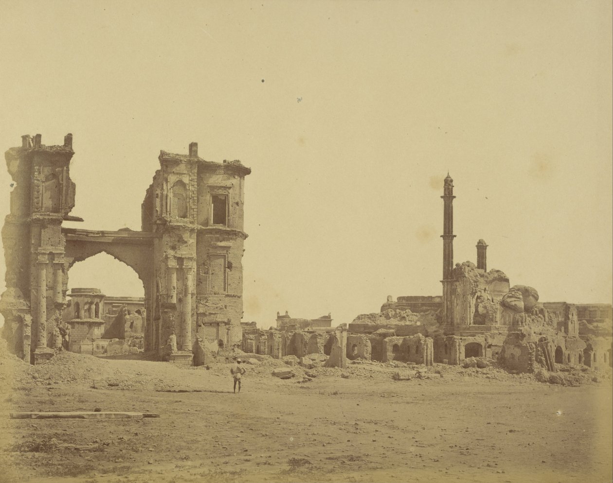 The Clock Tower in Front of the Bailee Guard Gate by Felice Beato