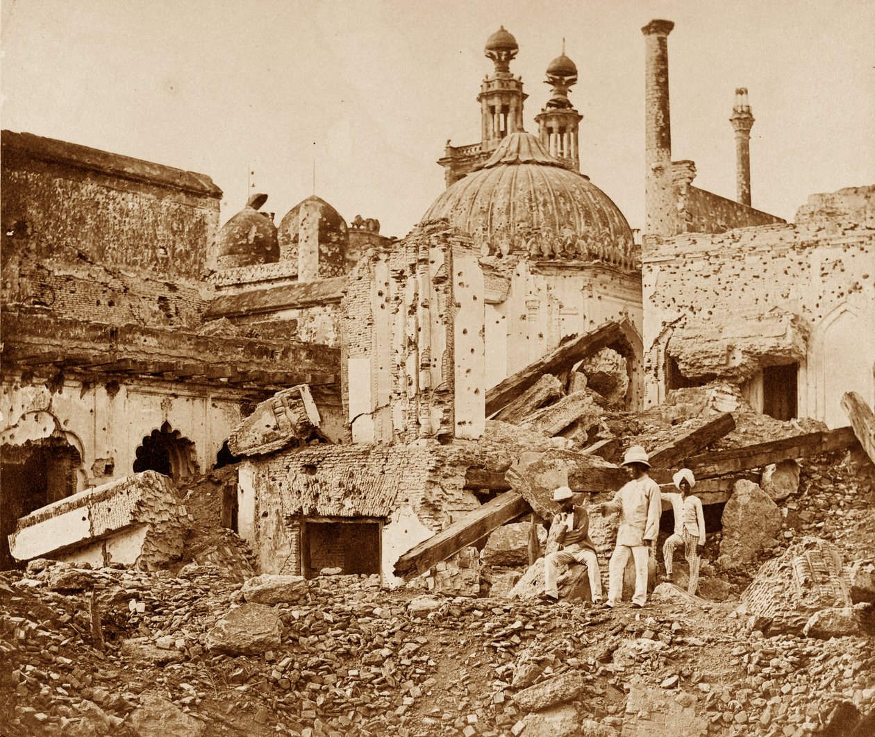 The Mine in the Chutter Munzil exploded by the enemy at the first attack of General Havelock, Lucknow by Felice Beato