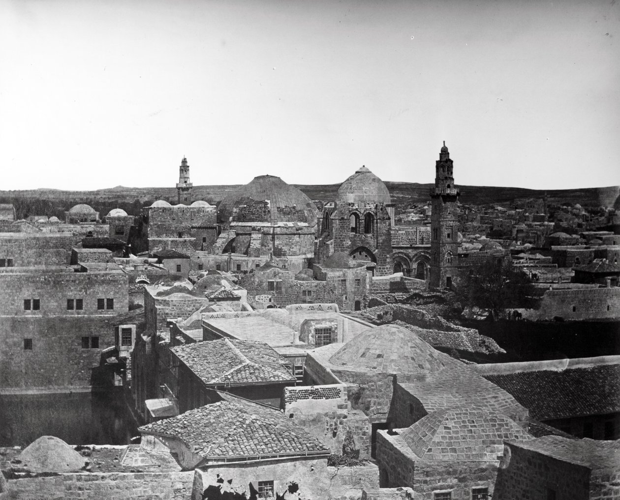 View of the Church of the Holy Sepulchre and Pool of Hezekiah, Jerusalem by Felice Beato