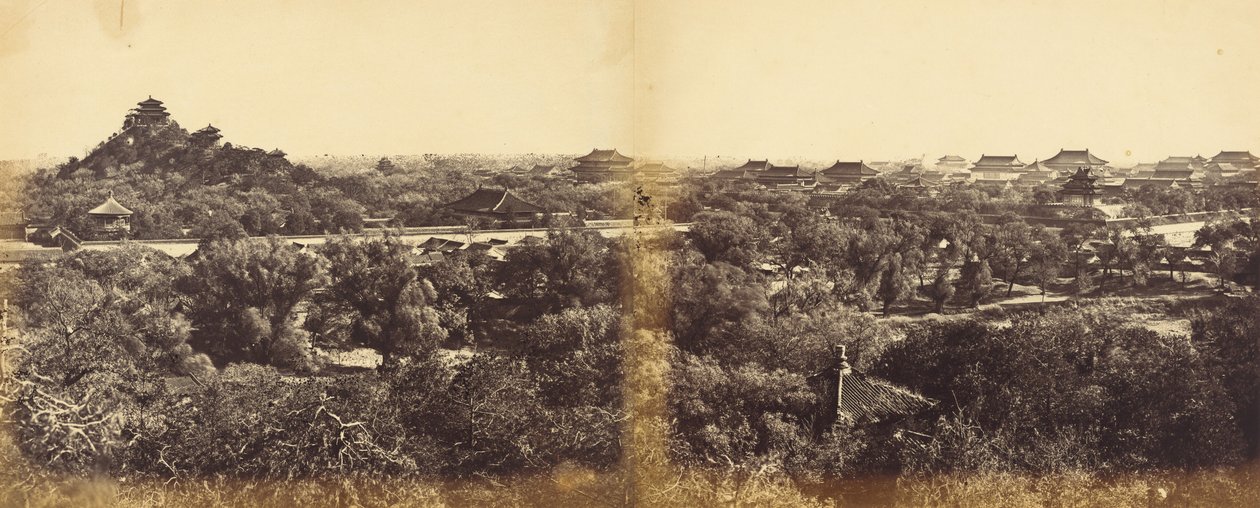 View of the Imperial Winter Palace, Peking, Showing the Artificial Hill, October 29, 1860 by Felice Beato