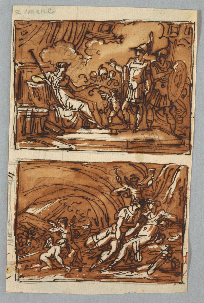 Aeneas and Achates before Dido; the Love of Aeneas and Dido by Felice Giani