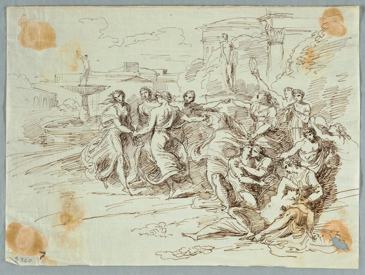 Bacchanalian Scene with Circle of Dancing Figures by Felice Giani