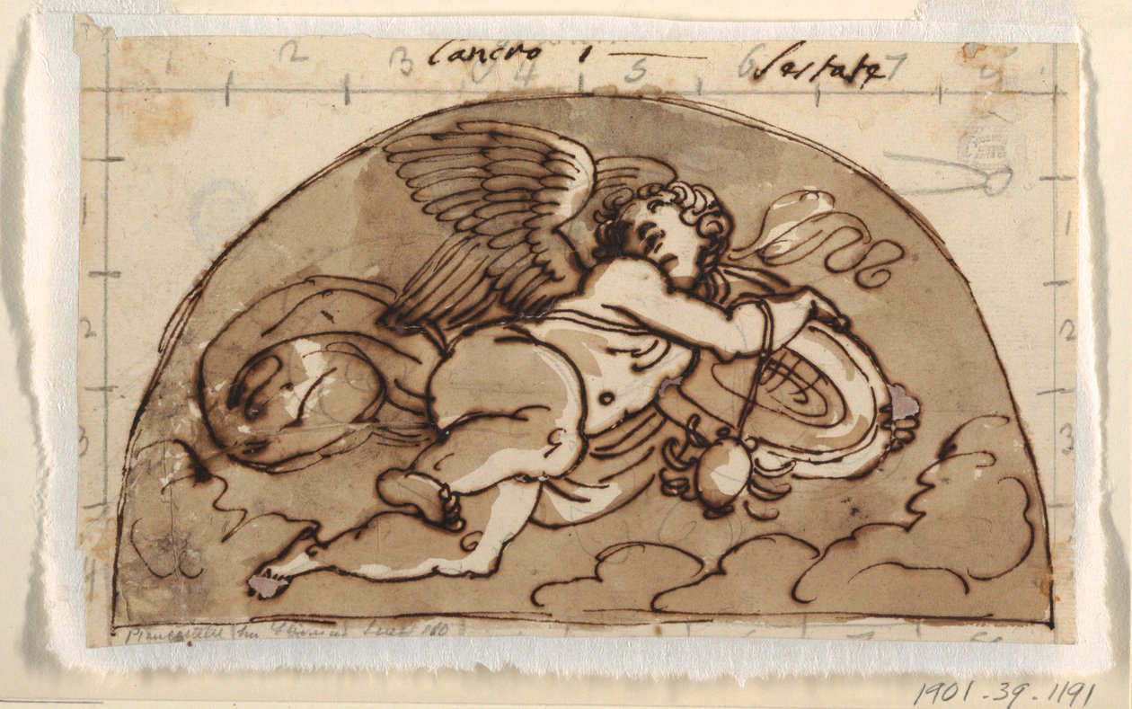 Cancer, Lunette for Ceiling, Sala Ottagonale, Palazzo Milzetti, Faenza by Felice Giani