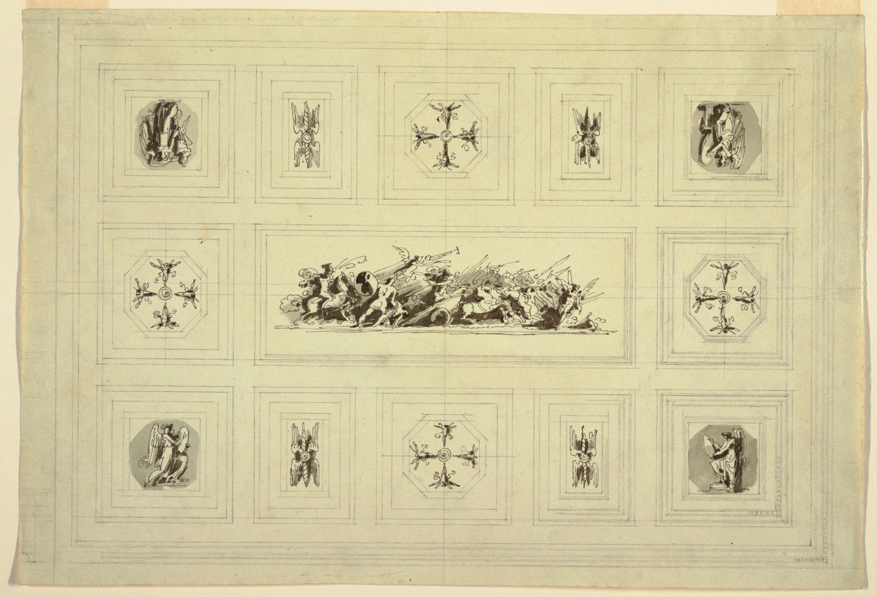 Ceiling Cabinet Dedicated to War, Palazzo Quirinale, Rome by Felice Giani