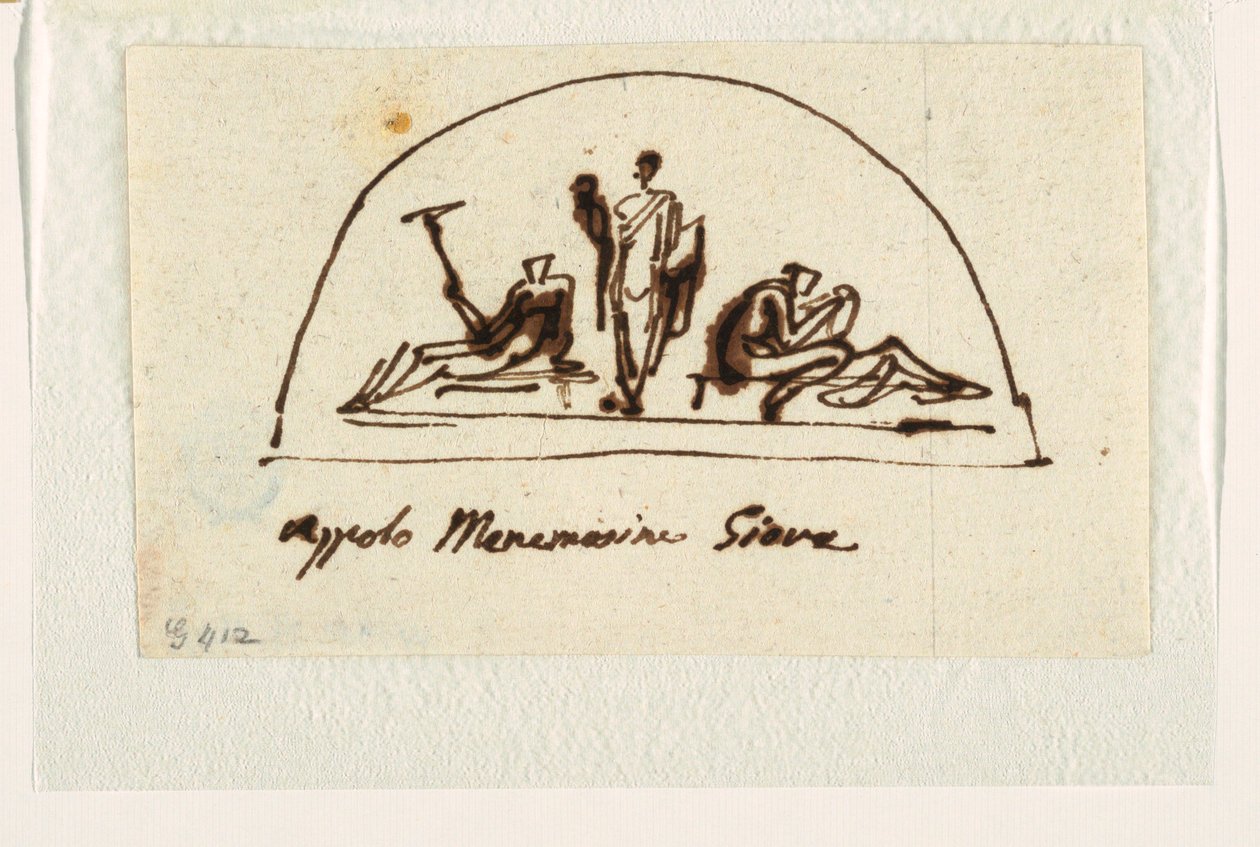 Design for Lunette with Apollo, Mnemosyne and Jove by Felice Giani