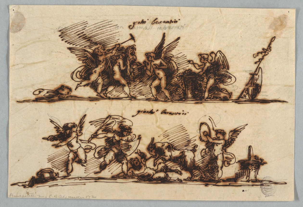 Design for Two Friezes with Putti by Felice Giani