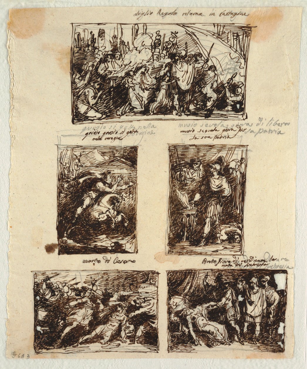 Design for Various Decorations including Coriolanus at the Walls of Rome by Felice Giani
