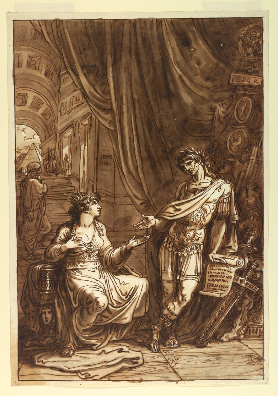 Cleopatra Pleading with Octavian, ca. 1820 by Felice Giani