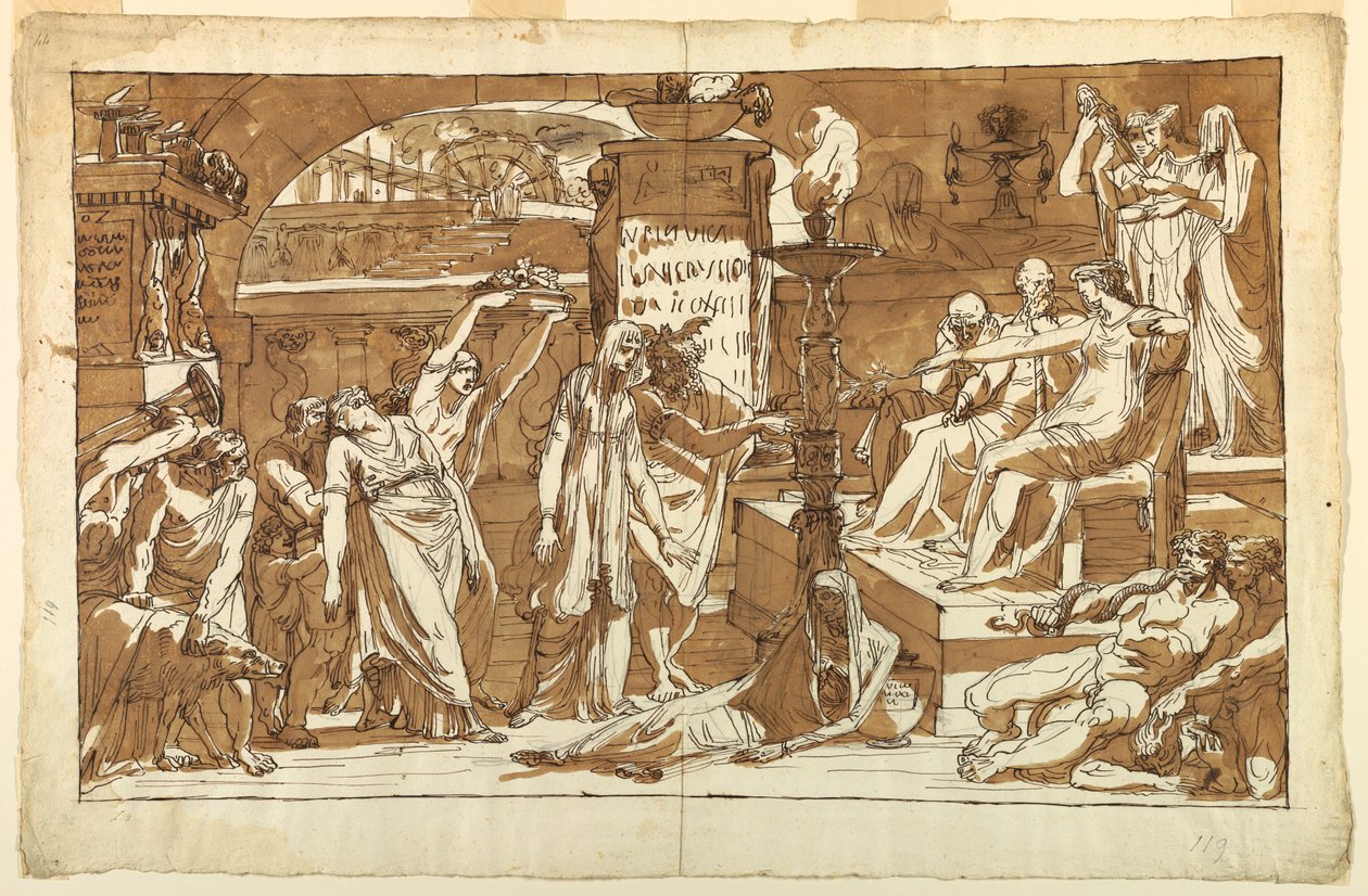 Hades; Persephone in the Underworld (Offering to Proserpine), ca. 1820 by Felice Giani
