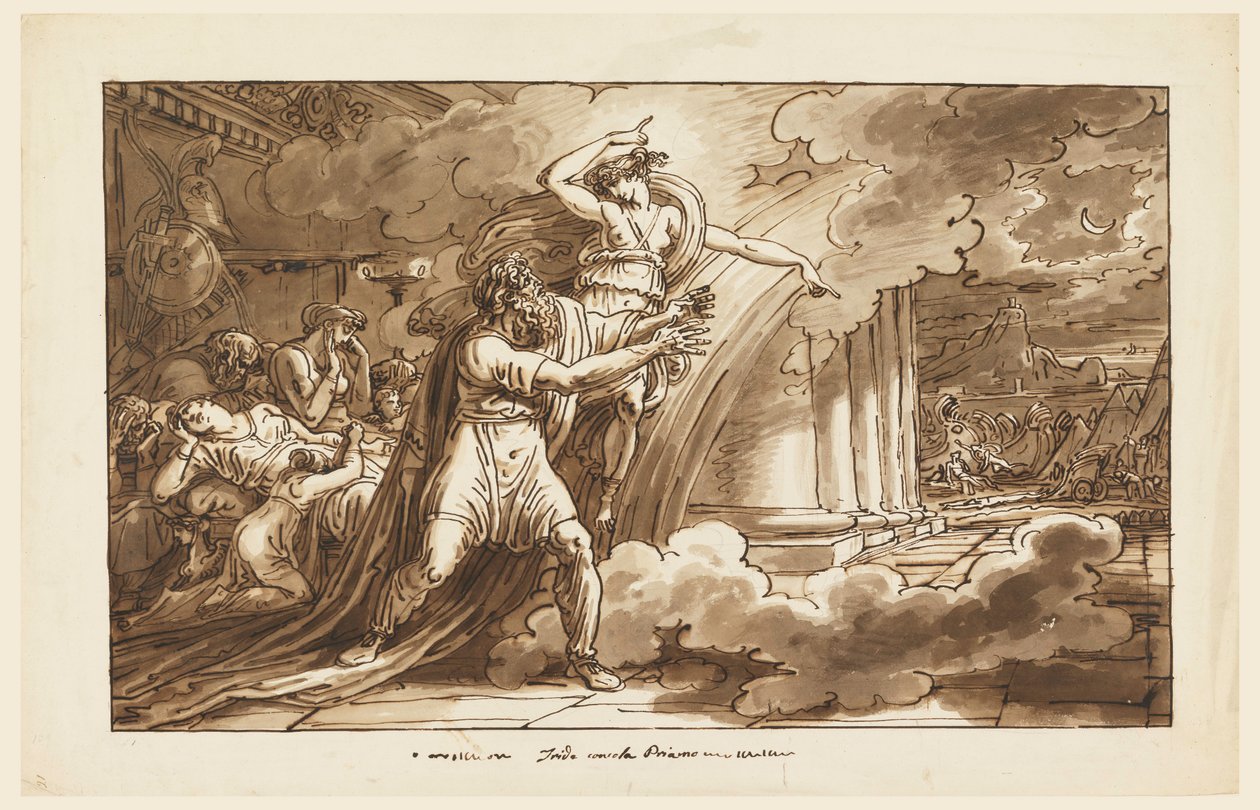 Iris Encourages Priam to Beg the Body of Hector from Achilles, 1810-20 by Felice Giani