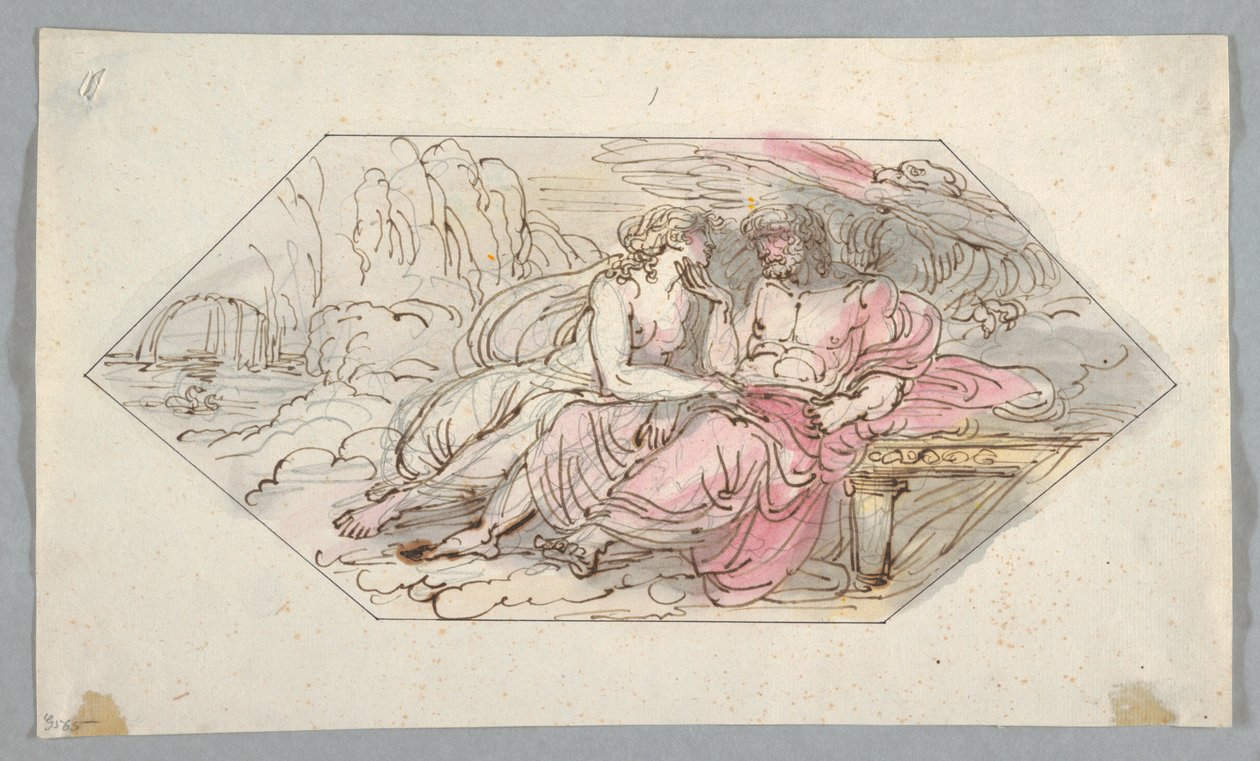 Jupiter consoles an imploring goddess, probably Venus, 1796-98 by Felice Giani
