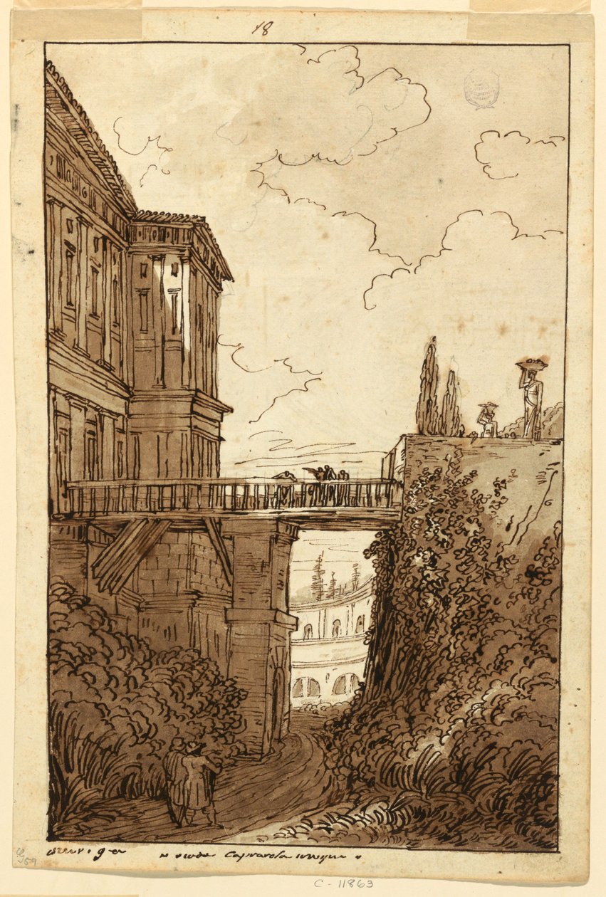 Villa Farnese: in the Moat of Caprarola, ca. 1813 by Felice Giani