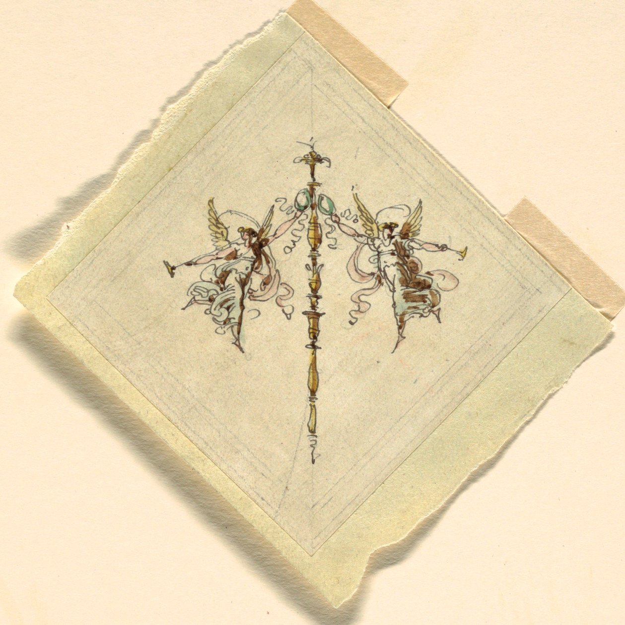 Fame with Trumpet, Sala di Recezione, Palazzo Quirinale, Rome by Felice Giani