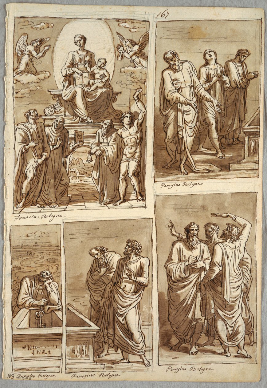 Four Studies of Works by Perugino and Francia by Felice Giani