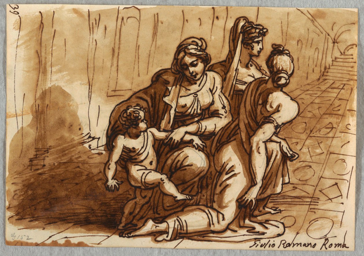 Group of Figures, Study the Donation, after Giulio Romano by Felice Giani