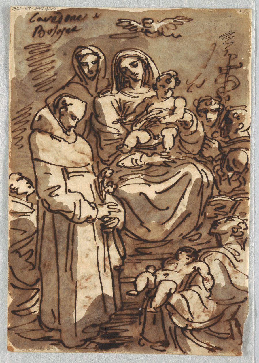 Holy Trinity with the Dead Christ in Glory (after Palma Giovane); Adoration of the Magi (Study after Lodovico Carracci) by Felice Giani