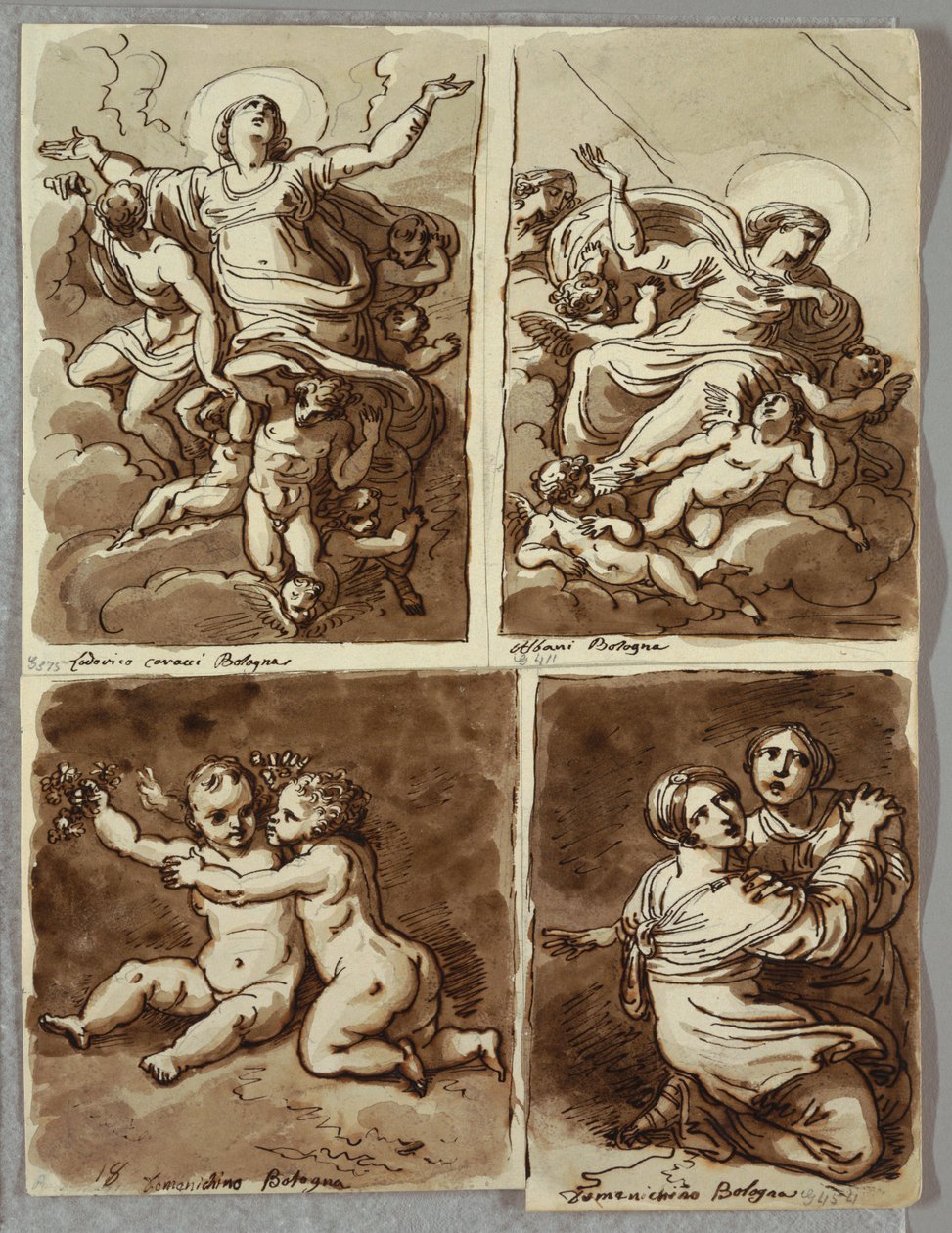Lunette with St. Peter and St. Paul with St. Matthew and the Prophet Isaiah (Study after Sebastiano del Piombo) by Felice Giani