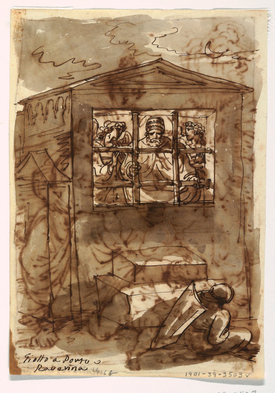 Sketchbook Folio, Pope Sixtus II and Deacon by Felice Giani