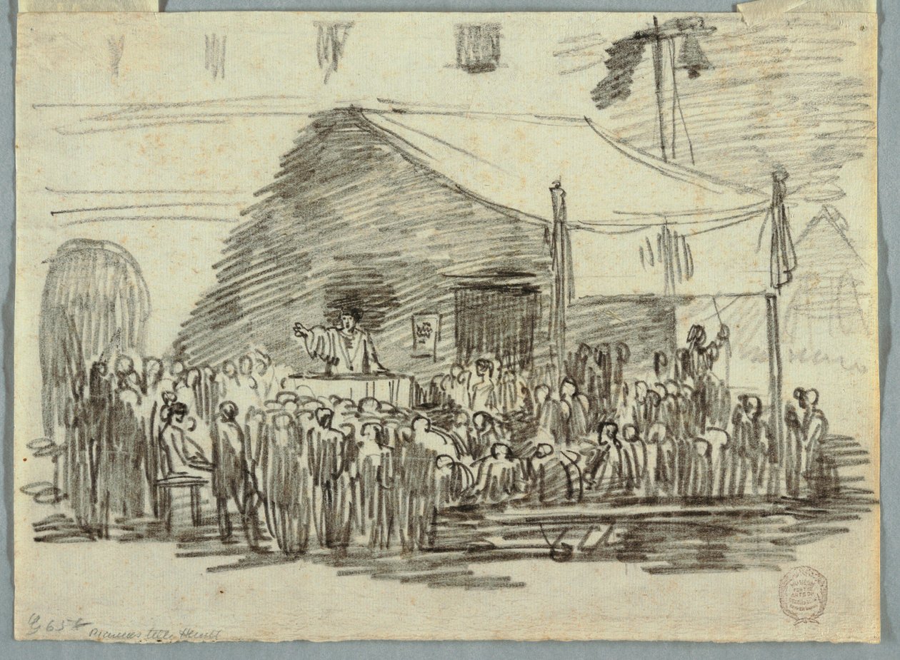 Speaker in 16th Century Attire Addressing a Crowd by Felice Giani