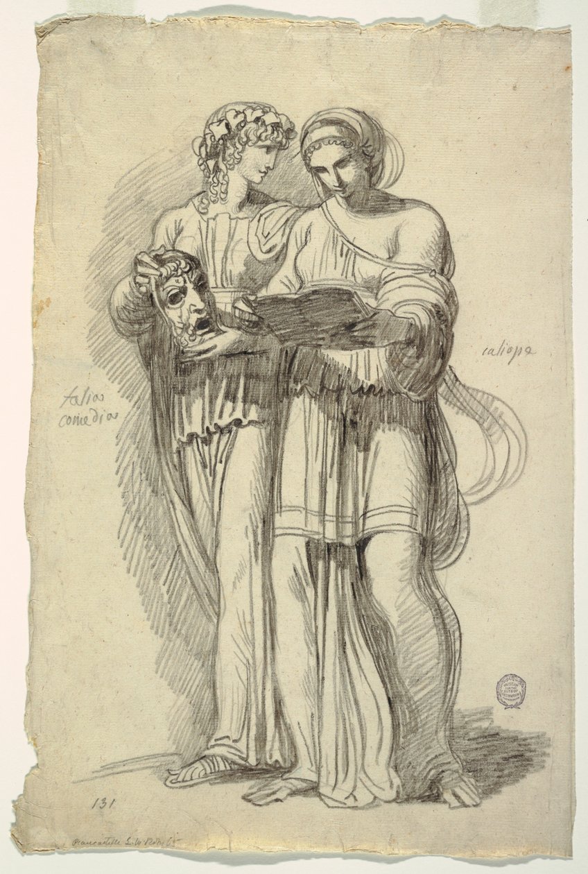 Thalia, Muse of Comedy and Calliope, Muse of Epic Poetry by Felice Giani