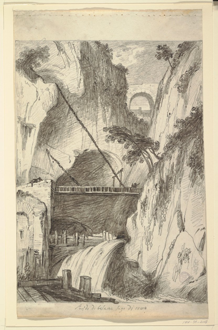 The Ravine of Bellano, near Lake Como by Felice Giani