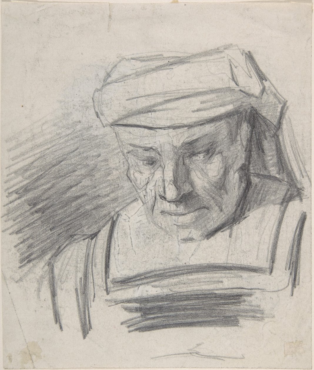 Head of a Figure Wearing a Turban by Félicien Rops