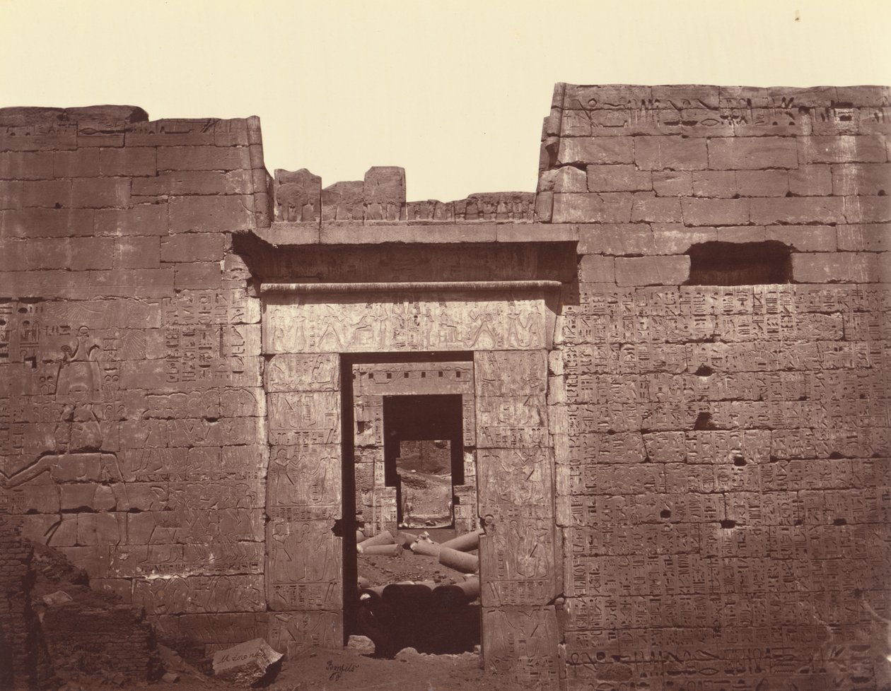 Second Gate of the Great Temple of Medinet-Abou. Thebes by Félix Bonfils