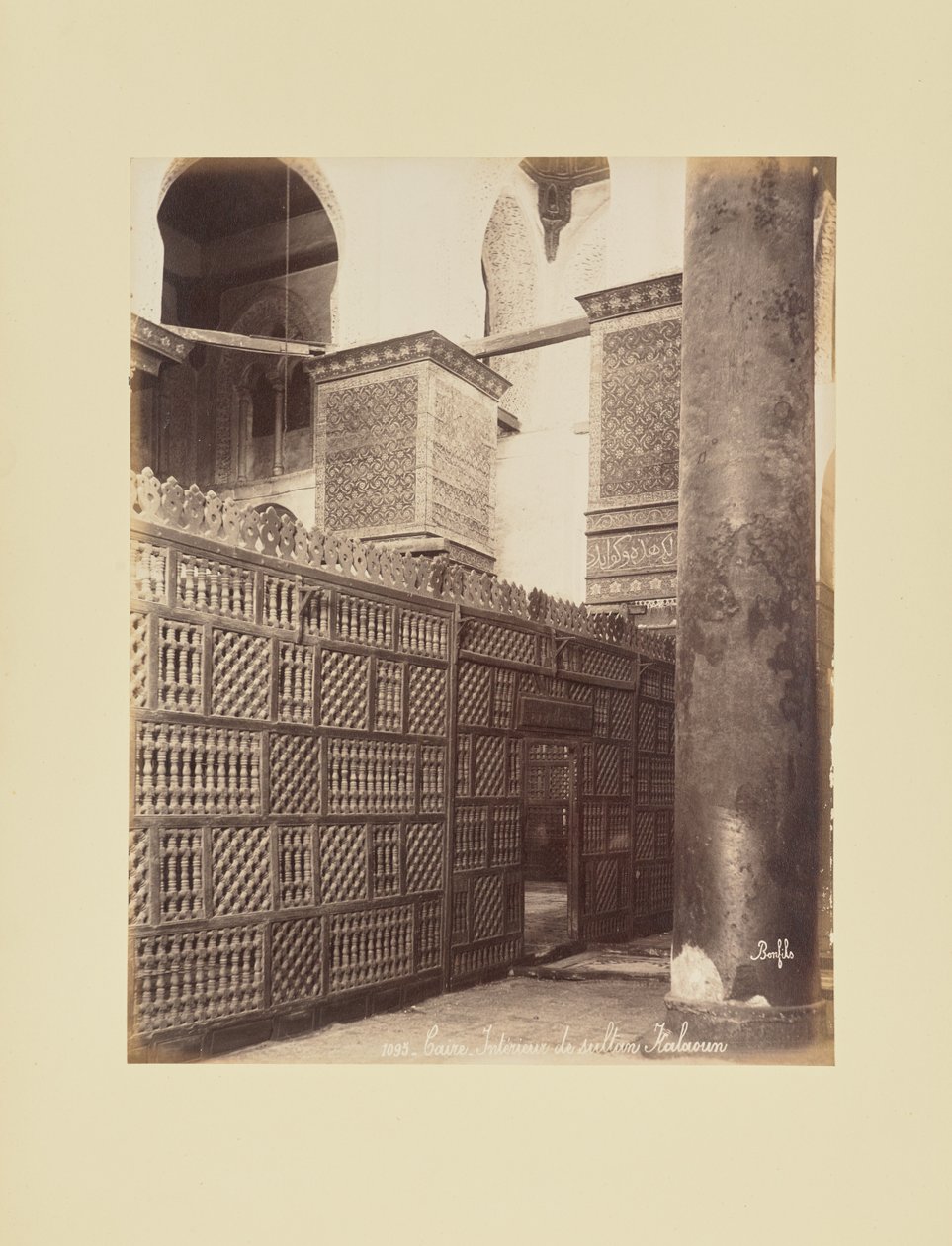Cairo - Interior of Sultan Kalaoun by Félix Bonfils