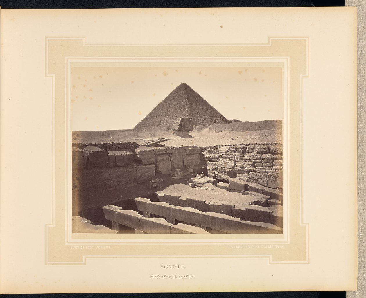 Egypt: Pyramid of Cheops and Temple of Khafre by Félix Bonfils