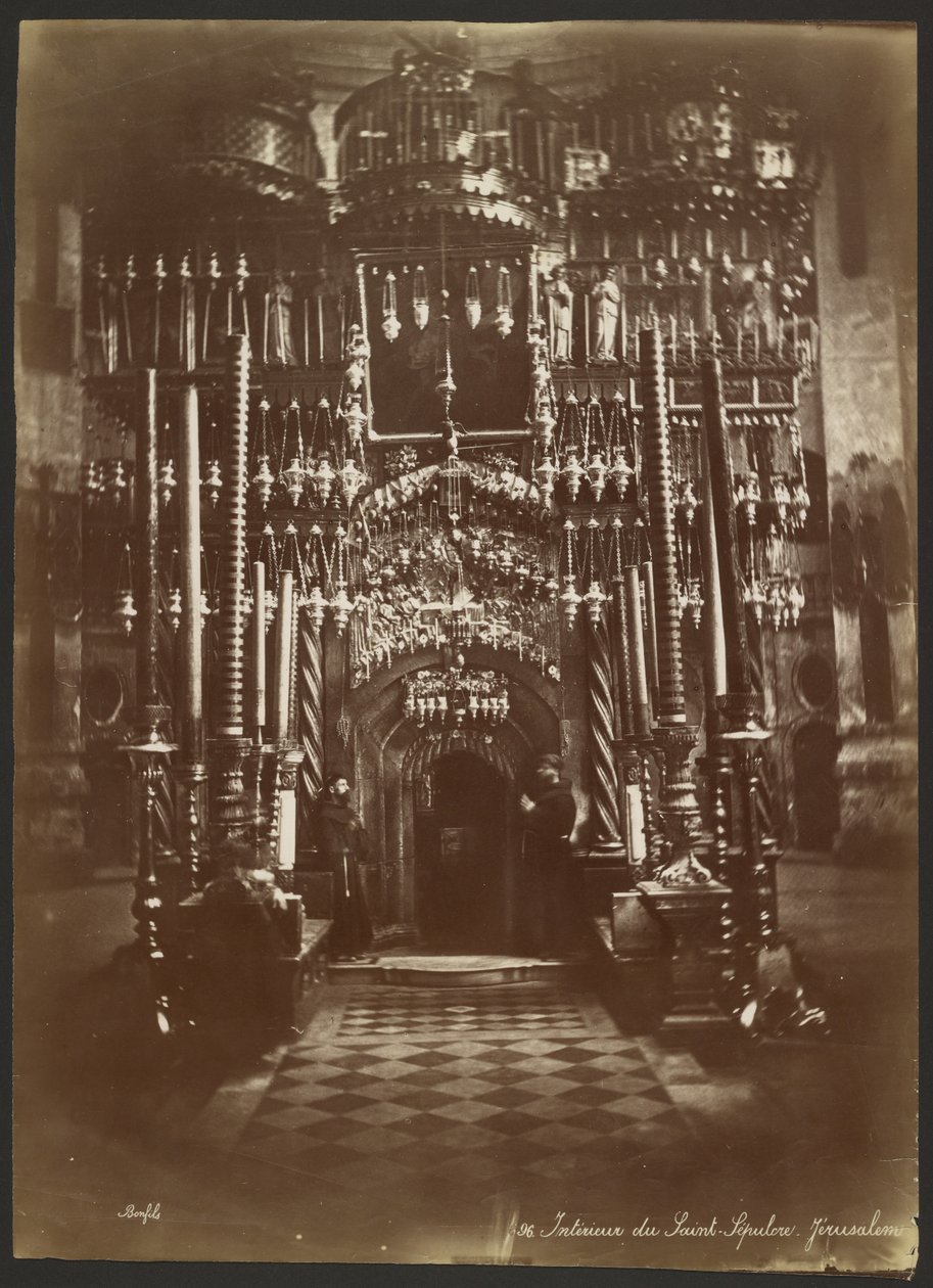 Interior of the Holy Sepulchre, Jerusalem by Félix Bonfils