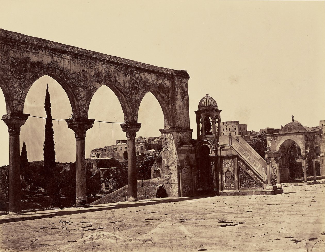 Member on the Platform of the Temple (Jerusalem) by Félix Bonfils