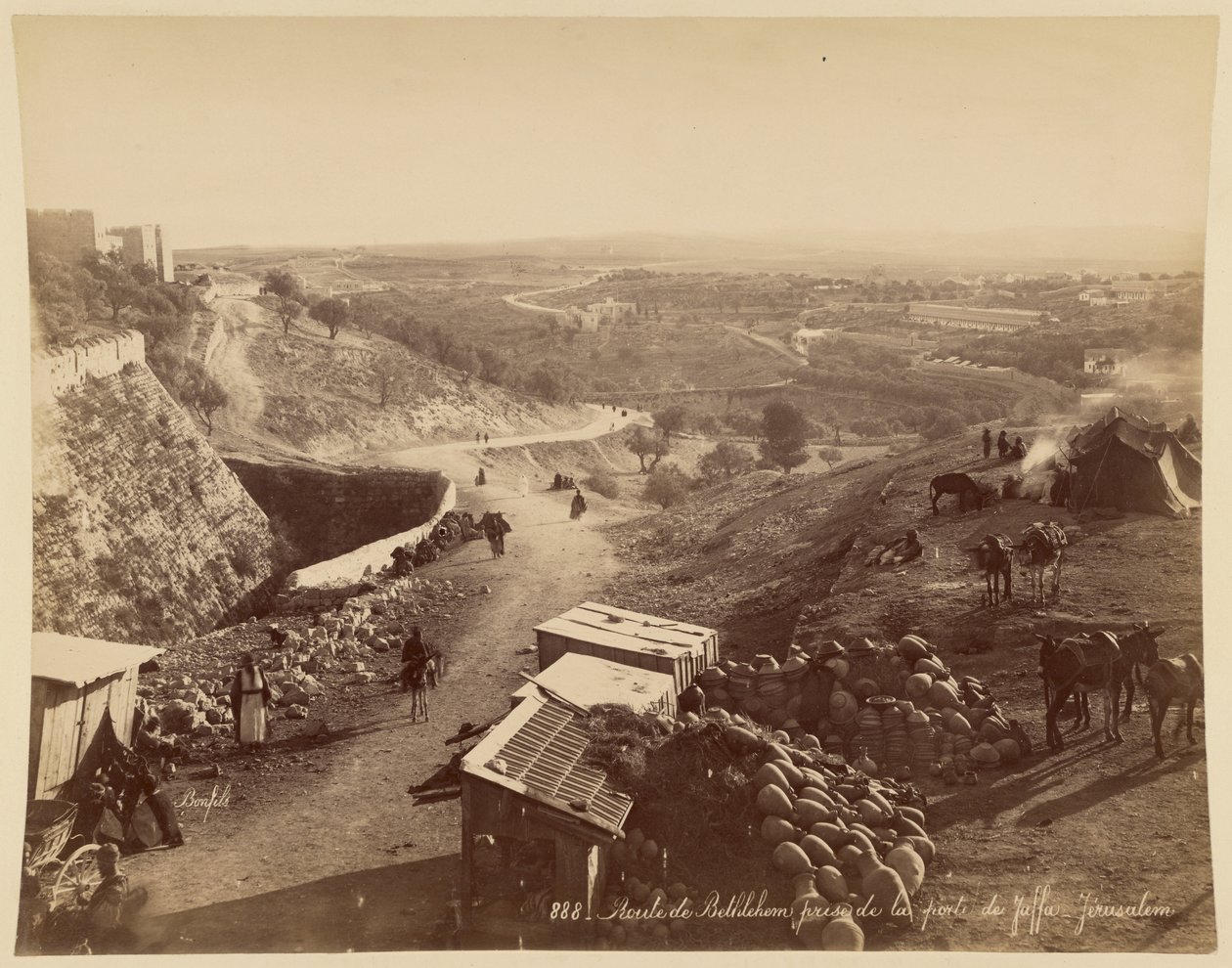 Route to Bethlehem, Taken from the Jaffa Gate, Jerusalem by Félix Bonfils