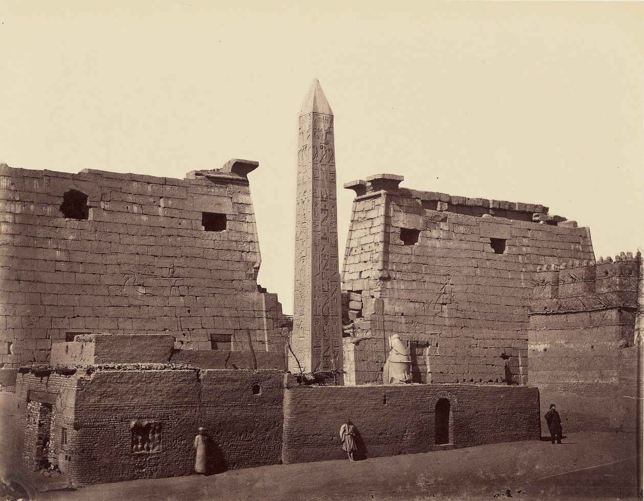 Temple of Luxor: Obelisk and Pylon [Thebes] by Félix Bonfils