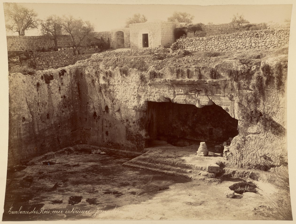 Tomb of the Kings, Inner Courtyard, Jerusalem by Félix Bonfils