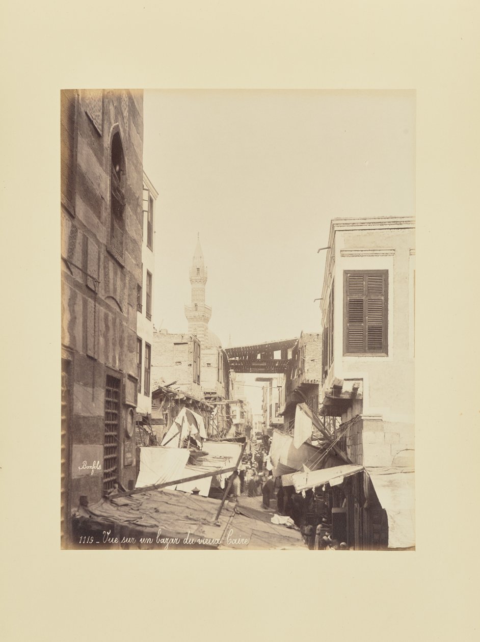 View of a Bazaar in Old Cairo by Félix Bonfils